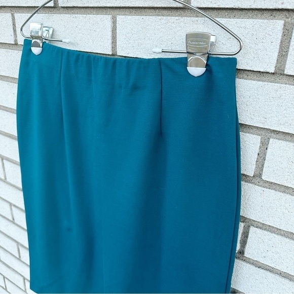 NWT J. Jill Ponte Persian Blue Zip Hem Pencil Midi Skirt - Picture 5 of 10